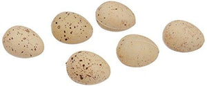 Plastic Bird Eggs 1" 6/Pkg-Beige W/Brown Speckles