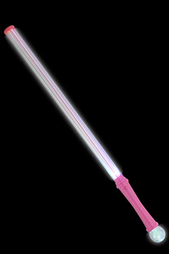 Smiffys 52 cm Disco Light-Up Baton - Pink