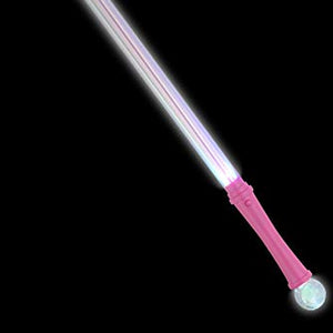 Smiffys 52 cm Disco Light-Up Baton - Pink