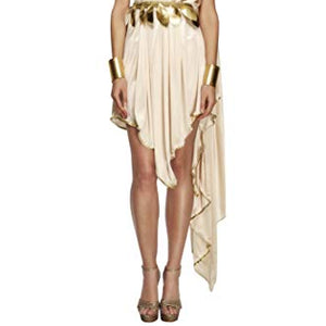 Fever Adult Women's Goddess Costume, Dress, Belt, Armcuffs, Choker and Headpiece,Transparent, Legends, Size L, 20561