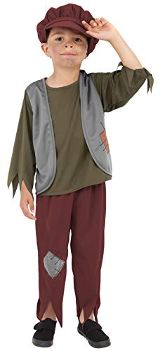Smiffys 38660L Victorian Poor Boy Costume, Green, L - Age 10-12 years