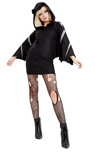 Smiffys 50941S Bat Costume, Women, Black, S - UK Size 08-10