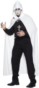 Smiffys 75-inch Cape, Hooded and Fabric - White