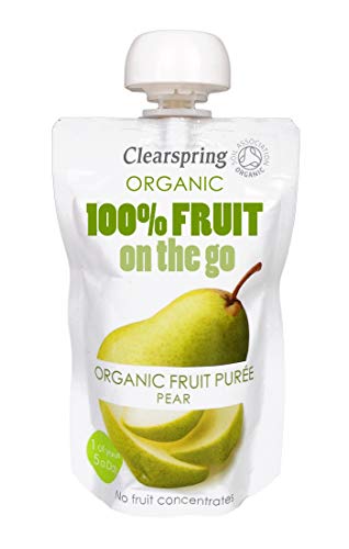 Clearspring Organic 100 percent Fruit On The Go Pear Puree, 120g