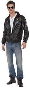 Smiffy's Men's Top Gun Bomber Jacket, Top Gun, Colour: Brown, Size: L, 39447