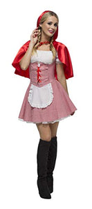 Fever Adult Women's Red Riding Hood Costume, Dress, Attached Underskirt and Cape, Once Upon a Time, Size XS, 27043