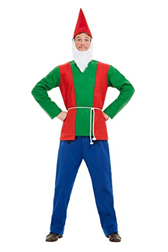 Smiffys 50963XL Gnome Costume, Men, Blue & Green, XL - Size 46"-48"