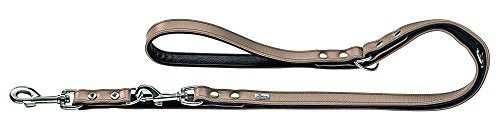 Training Leash Basic 13/200 Nickel Coated Split Leather Stone/Black | Hunter
