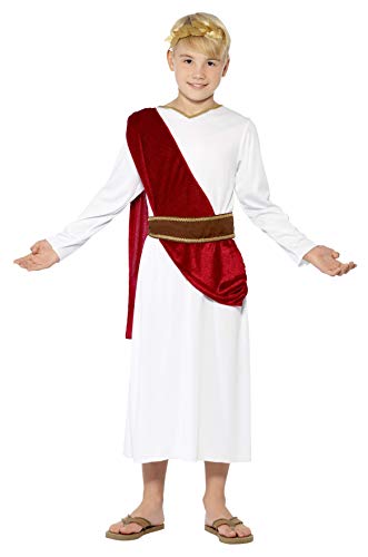 Smiffys Children's Roman Boy Costume, Robe, Belt and Headpiece, Size:S, Colour: White, 44061
