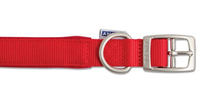 Ancol Viva Padded Soft Touch Weather Proof buckle collar in red, Fits neck 50-59 cm, Collar Size 7