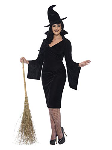 Smiffys Adult Women's Witch Costume, Dress and Hat, Legends of Evil, Halloween, Plus Size X2, 44351