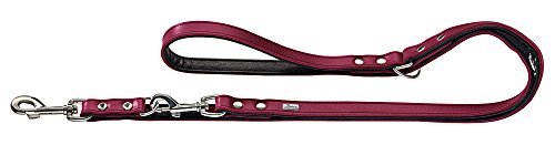 Training Leash Basic 13/200 Ni-Plated Coated Split Leather Raspberry/Black | Hunter