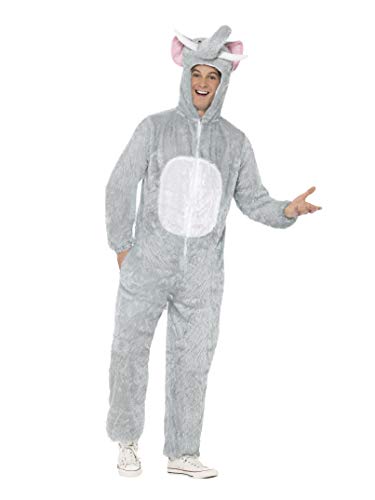 Smiffys Elephant Costume Includes Jumpsuit with Hood Grey L