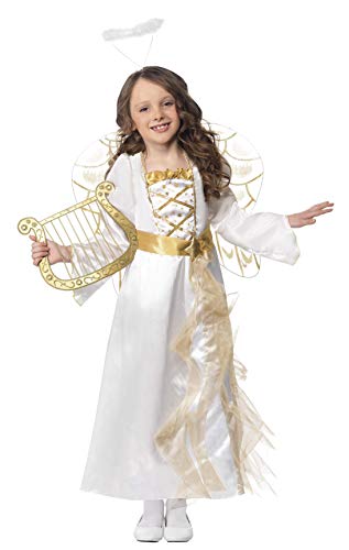 Smiffys Children's Angel Princess Costume, Dress & Halo, Size:S, Colour:White, 39100