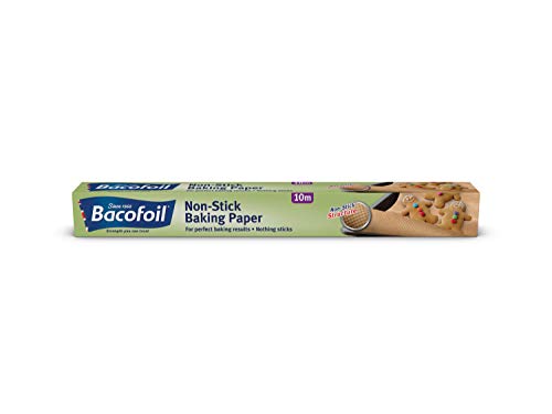 Bacofoil The Non-Stick Baking Paper, Textured Surface, High Quality, Versatile, 38cm x 10m