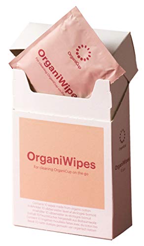 OrganiWipes – Organic Menstrual Cup Wipes 10pcs – Perfume-Free – Individually Wrapped – Organic Cotton – Biodegradable