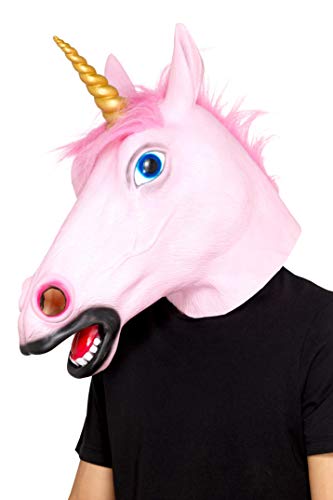 Smiffy's 48874 Unicorn Latex Mask, Unisex-Adult, Pink, One Size