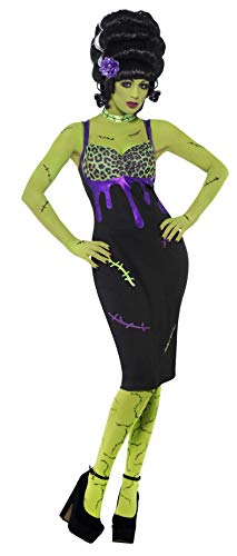 Smiffys Women's Pin Up Frankie Costume, Dress, Flower and Choker, Legends of Evil, Colour: Multi-coloured, Size: L, 23356