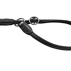 Training Collar Round & Soft 55/10 With Stop, Nickel, Nappa Black | Hunter