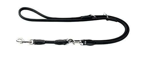 Training Leash R&S Rolling Hills, 8/200 Black/Black, Leather | Hunter