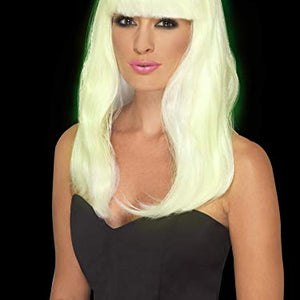 Fancy Dress VIP Smiffys Glam Party Wig Glow in the Dark 45600