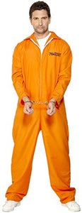 Smiffys 29535XL Escaped Prisoner Costume, Men, Orange, XL - Size 46"-48"