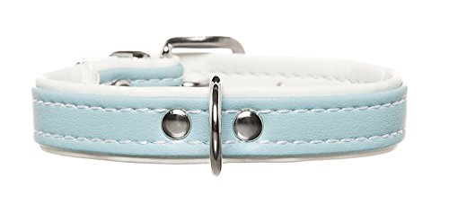 Collar Modern Art 27/11 Nickel-Plated Artificial Leather Light Blue/ White | Hunter