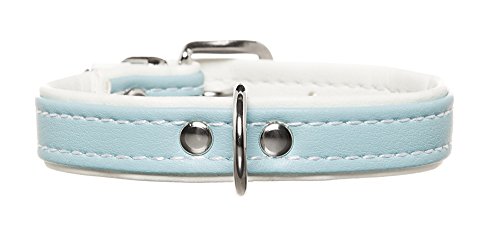 Collar Modern Art 32/11 Nickel-Plated Artificial Leather Light Blue/ White | Hunter