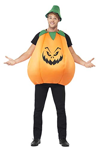 Smiffys Adult men's Pumpkin Costume, Tabard and Hat, Halloween, One Size, 40067