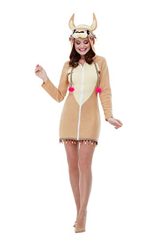 Smiffys 47770L Llama Costume, Women, Brown, L - UK Size 16-18