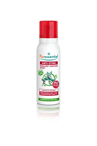 Puressentiel Anti-Sting Repellent and Soothing Spray 75 ml - Insect repellent, mosquitoes, biting insects - Tropical areas - 7H efficacy - From plant origin, non aerosol