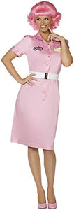 Smiffys Women's Grease Frenchy Beauty School Drop Out Costume, Dress & Belt, Size: M, Colour: Pink, 36105