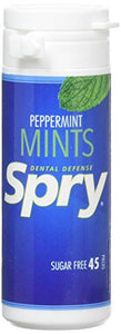 Spry Power Peppermint Xylitol Mints - Pack of 45 Tablets