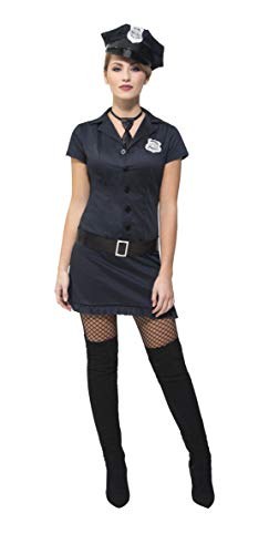 Fever Adult Women's Naughty Cop Costume, Dress, Tie, Hat and Belt, Cops, Size S, 32036