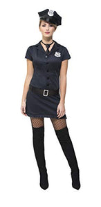 Fever Adult Women's Naughty Cop Costume, Dress, Tie, Hat and Belt, Cops, Size S, 32036