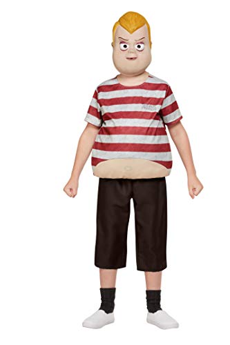Smiffys 52236L Officially Licensed Addams Family Pugsley Costume, Boys, Burgundy, L - Age 10-12 years