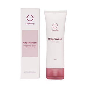 OrganiWash (2.5oz) - Mild Cleanser for The Body and Menstrual Cup - Organic Intimate Soap - Perfume-Free - Certified Vegan - Allergy Certified - Made in Denmark