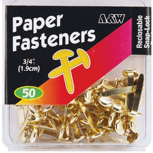Paper Fasteners .75" 50/Pkg-Gold