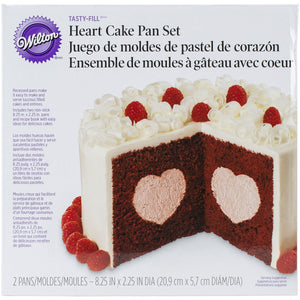 Tasty-Fill Cake Pan Set-Heart 8.25 -Inch by 2.25-Inch