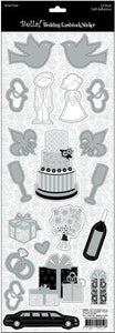 Ruby Rock-It BWC08 Wedding Foiled Cardstock Stickers 4.5 in. x 12 in.-Icons-Black and White With Silver