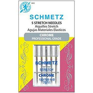 Schmetz SCH4022 5 Piece Needle Chrome Stretch, Size 75/11
