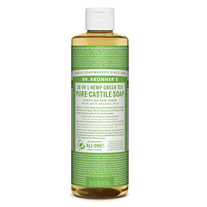 Dr. Bronner's Organic 18-in-1 Hemp Green Tea Pure-Castile Liquid Soap, 473 ml