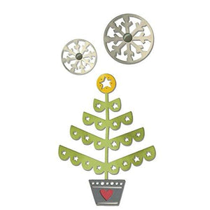Sizzix 660726 Thinlits Die Set, Christmas Tree & Snowflakes by Debi Potter, 3-Pack