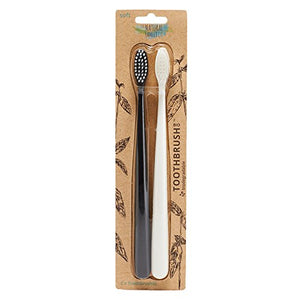 The Natural Family Bio Toothbrush Twin Pack, Pirate Black and Ivory Desert
