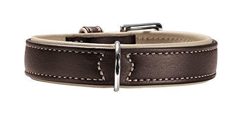 Collar Canadian Elk 55 Nickel Elkleather Brown/Beige, 42-48 Cm | Hunter