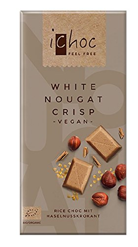 iChoc White Nougat Crisp Vegan 80g (Pack of 10)
