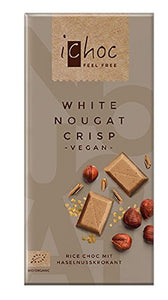 iChoc White Nougat Crisp Vegan 80g (Pack of 10)
