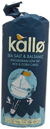 Kallo Sea salt & Balsamic Wholegrain low fat rice & Corn cakes 127g (Pack of 6)
