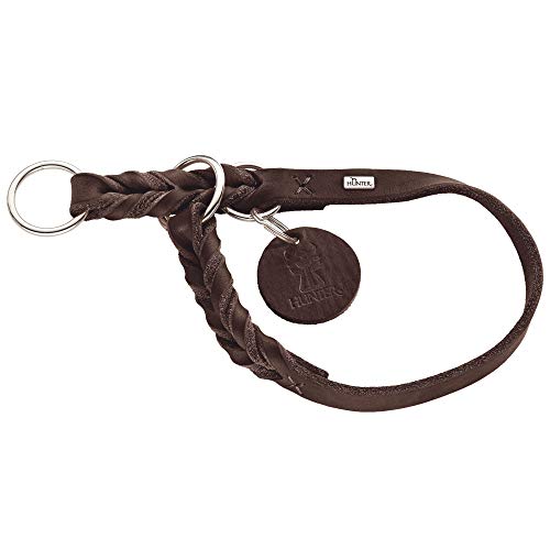 Training Collar Solid Education, 55 Soft Genuine Cow Leather, Dark Brown | Hunter