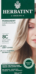 Herbatint 150 ml Number 8C Light Ash Blonde Permanent Herbal Hair Colour Gel